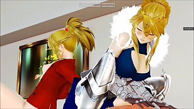 The king and her son team up against the usurper (Honey Select: Fate GO)