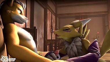 fox mccloud + renamon oral sex