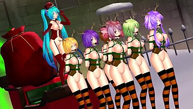 3D MMD - Love! Snow! Real Magic (Christmas Theme) - Bondage Dance