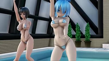 [MMD] Kiss me, Yui Hime y Cirno.