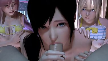 DOA Kokoro blowjob compilation