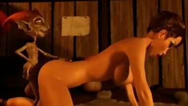 Hung Dwarf fucking beauty in cartoon fantasy