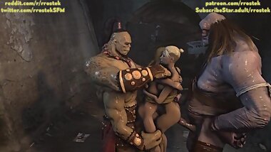 3D Monster Animation Goro and Cyclop fucking Sonya and Cassie Cage