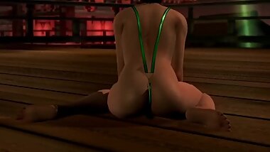 Dead or alive 5 hot MILF Lisa in tight micro bikini thong doggy 3D animated