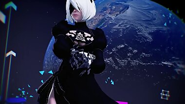 oiled 2B MMD dance (advanced shaders my best yet)