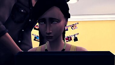 stepdad helps with homework - Sims 4