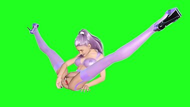 3D beauty plays herself with glass toy