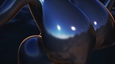 3D MMD huge tits girl in a tight school swimsuit