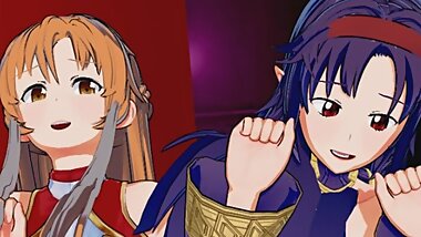 Sword Art Online - Asuna X Yuuki Threesome 3D Hentai