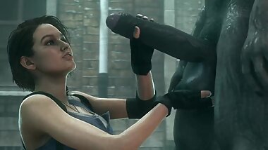 Jill Valentine - Taking a Big Zombie Cock