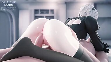 2B, Nier: Automata, riding a dick, with sound