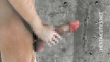 Busty 3D hentai minx showing pink twat