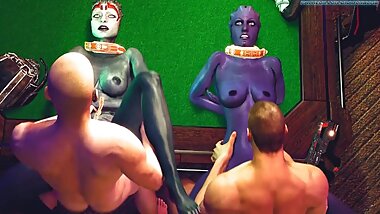 Mass Effect: Aria and Samara party with unexpected guests