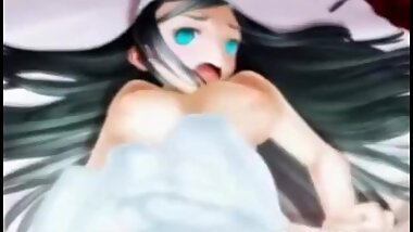 Cute 3D hentai maid tittyfucked and cummed on face