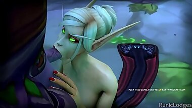 Blue cock's blowjob, wow xxx parody