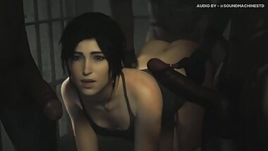 Lara Croft Prison Gangbang