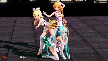 MMD Racing Miku Neru Rin