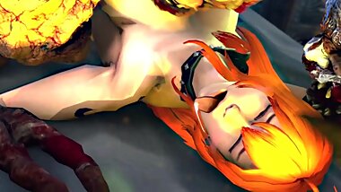 Hard threesome sex with perfect Overwatch babe heroes Fucks Horror