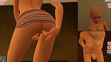sweet and innocent girl enjoys in her room
