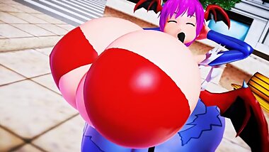 Morrigan breast and ass expansion, Lilith huge body inflation - By Imbapovi