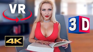VR 3D 4K BIG FAKE TITS MODEL BIMBO DOLL TEASE RED DRESS LIPS - YESBABYLISA