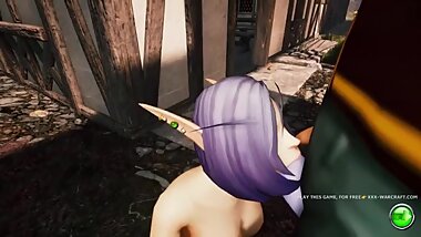 Hot WoW throat fuck in outdoor