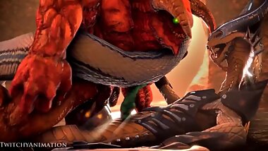anthro snake + demon sex