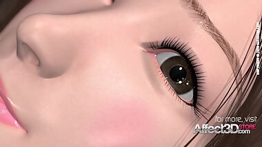 Japanese teen giving a happy morning blowjob in a hd animation