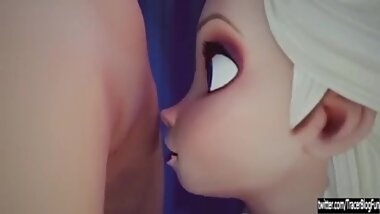 FROZEN 3D Elsa and Anna.Original Cartoon with snow balls