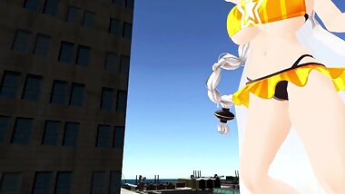 [3D MMD Giantess] Akari Growth & Breast Expansion Dance Original by ????.