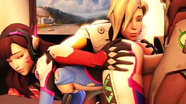 Overwatch Mercy/D.VaXGenji SFM Porn