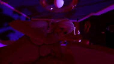 Blonde in private room enjoying