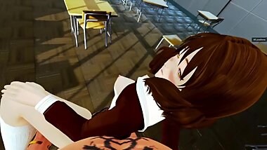 Kumiko wants to try the skin flute (Honey Select: Hibike! Euphonium)