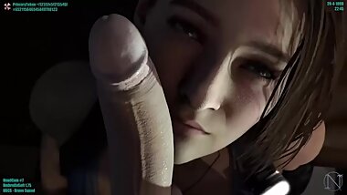 Jill Valentine - Deepthroats and swallows Umbrella Dick