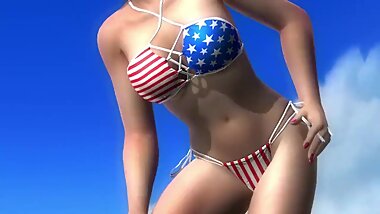 Dead or alive 5 Tina sexy blonde Milf in tight bikini exposes her big ass !