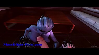 Liara Sucking FemShep Futa Cock POV