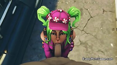 Teen Girl With Pigtails Sucking Dick In Game