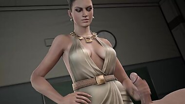 Sexy handjob from beautiful 3D girl