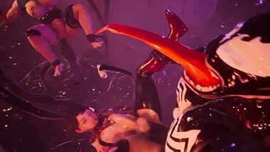 [MMD] R-18 Venom + Futa Spidergirl