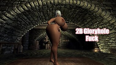 2B Gloryhole Fuck