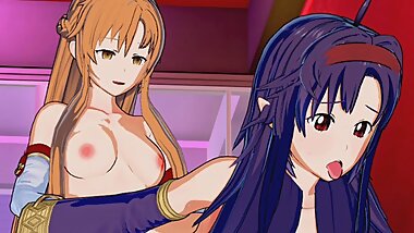 Sword Art Online - Futa Asuna X Yuuki Konno 3D Hentai