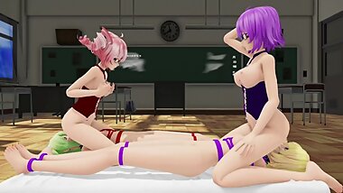 Nerdy Girls get their Revenge! [Rope Tied] (Yuri Bondage Sex / Foot Fetish)