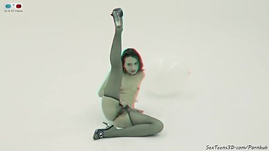 Teen girl posing in the studio - 3D porn backstage