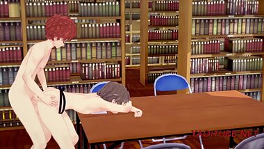 Fate Yaoi - Shiro Fucks Sieg Ass in a library