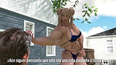 Bob's little sister- Female muscle growth animation