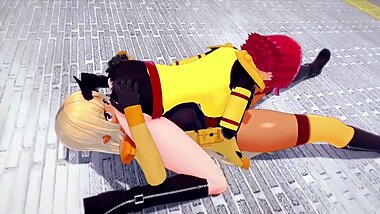 Monster Musume: Futa Tionishia fuck Futa Zombina