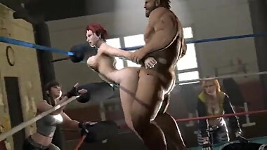 3D red hair gets fucked in the Boxing Ring