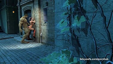 Hulk out with your cock out! Harley and Hulk get a little bit in back alley