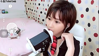 ASMR - Cute Asian girl ear licking sounds