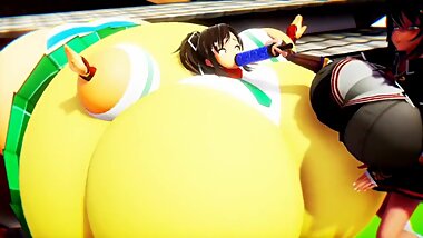 Asuka (Senran Kagura) constrained body inflation - By Imbapovi